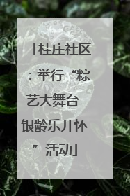 桂庄社区：举行“粽艺大舞台 银龄乐开怀”活动