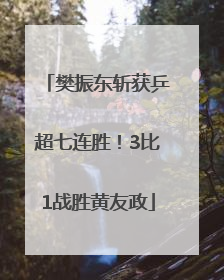 樊振东斩获乒超七连胜！3比1战胜黄友政