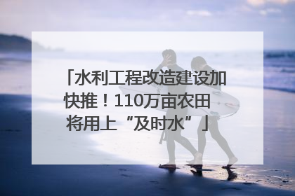 水利工程改造建设加快推！110万亩农田将用上“及时水”