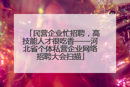 民营企业忙招聘，高技能人才很吃香——河北省个体私营企业网络招聘大会扫描