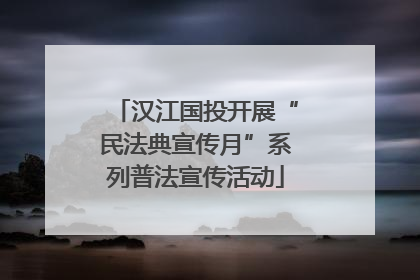 汉江国投开展“民法典宣传月”系列普法宣传活动