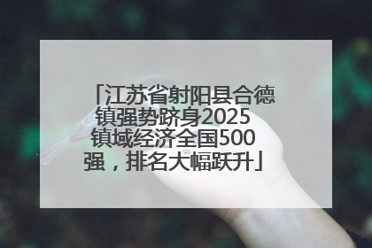 江苏省射阳县合德镇强势跻身2025镇域经济全国500强，排名大幅跃升