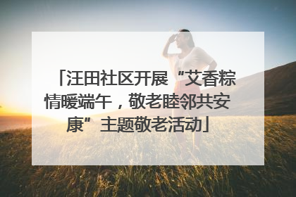 汪田社区开展“艾香粽情暖端午，敬老睦邻共安康”主题敬老活动