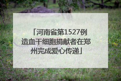 河南省第1527例造血干细胞捐献者在郑州完成爱心传递
