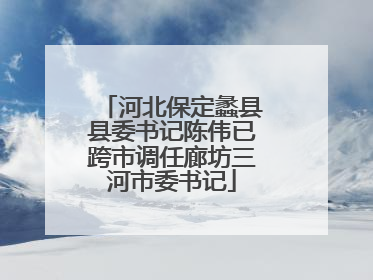 河北保定蠡县县委书记陈伟已跨市调任廊坊三河市委书记