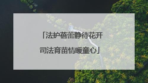 法护蓓蕾静待花开 司法育苗情暖童心