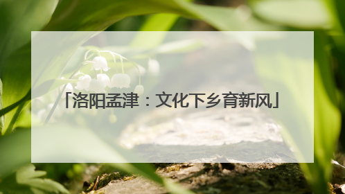 洛阳孟津：文化下乡育新风