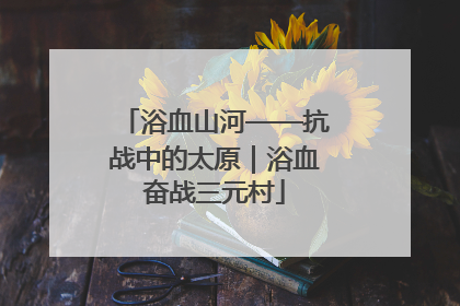 浴血山河——抗战中的太原｜浴血奋战三元村