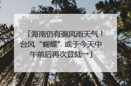 海南仍有强风雨天气！台风“蝴蝶”或于今天中午前后再次登陆→