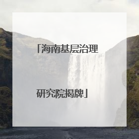 海南基层治理研究院揭牌