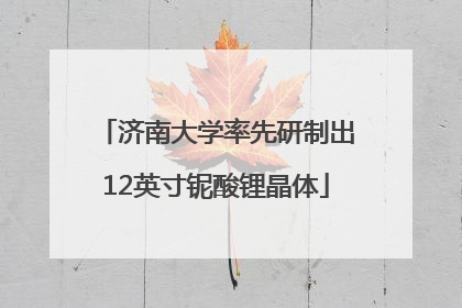 济南大学率先研制出12英寸铌酸锂晶体