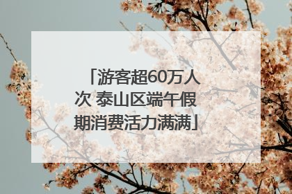 游客超60万人次 泰山区端午假期消费活力满满