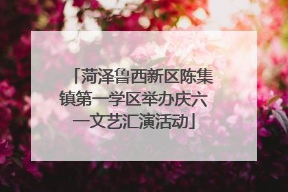 菏泽鲁西新区陈集镇第一学区举办庆六一文艺汇演活动