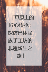 草原上的匠心传承：探访巴林民族手工坊的非遗新生之路