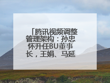 腾讯视频调整管理架构：孙忠怀升任BU董事长，王娟、马延琨任联席总裁