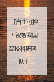 自主可控！祝贺我国高校科研团队