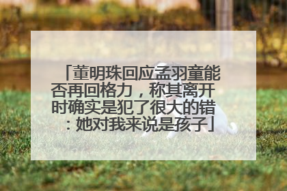 董明珠回应孟羽童能否再回格力，称其离开时确实是犯了很大的错：她对我来说是孩子
