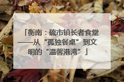 衡南：硫市镇长者食堂——从“孤独餐桌”到文明的“温馨港湾”