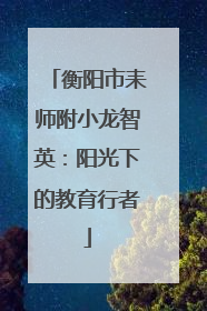 衡阳市耒师附小龙智英：阳光下的教育行者