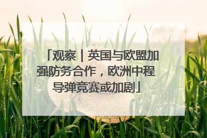 观察｜英国与欧盟加强防务合作，欧洲中程导弹竞赛或加剧