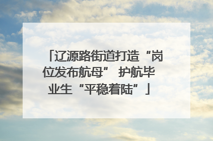 辽源路街道打造“岗位发布航母” 护航毕业生“平稳着陆”