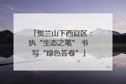贺兰山下西夏区：执“生态之笔” 书写“绿色答卷”