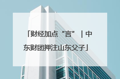财经加点“言”｜中东财团押注山东父子