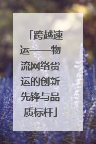 跨越速运——物流网络货运的创新先锋与品质标杆
