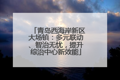 青岛西海岸新区大场镇：多元联动、智治无忧，提升综治中心新效能