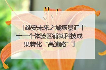 雄安未来之城场景汇丨十一个体验区铺就科技成果转化“高速路”
