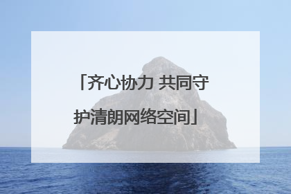 齐心协力 共同守护清朗网络空间