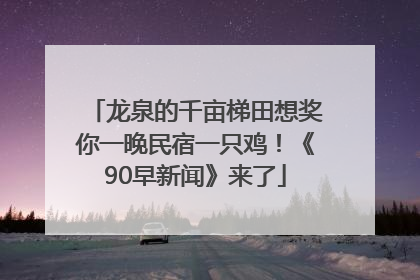 龙泉的千亩梯田想奖你一晚民宿一只鸡！《90早新闻》来了