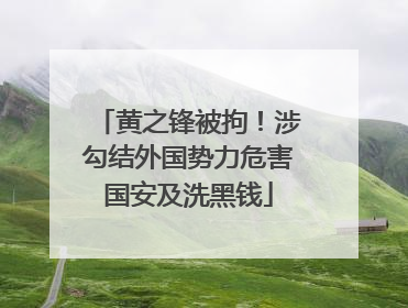 黄之锋被拘！涉勾结外国势力危害国安及洗黑钱