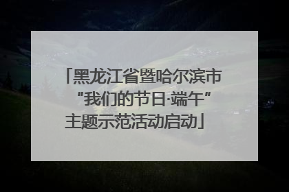 黑龙江省暨哈尔滨市“我们的节日·端午”主题示范活动启动