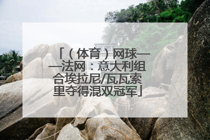 （体育）网球——法网：意大利组合埃拉尼/瓦瓦索里夺得混双冠军