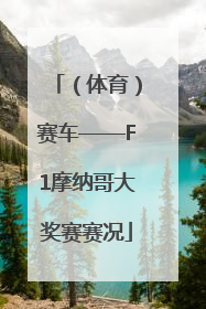 （体育）赛车——F1摩纳哥大奖赛赛况