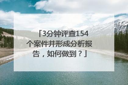 3分钟评查154个案件并形成分析报告，如何做到？
