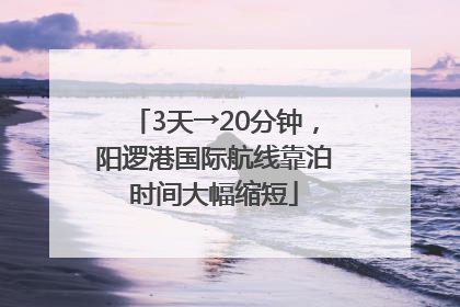 3天→20分钟，阳逻港国际航线靠泊时间大幅缩短