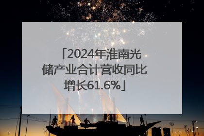 2024年淮南光储产业合计营收同比增长61.6%