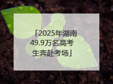 2025年湖南49.9万名高考生奔赴考场