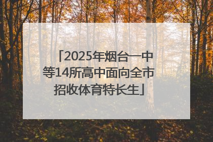 2025年烟台一中等14所高中面向全市招收体育特长生