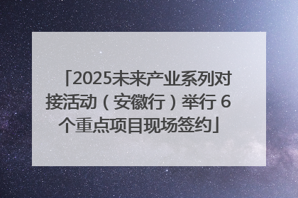 2025未来产业系列对接活动（安徽行）举行 6个重点项目现场签约